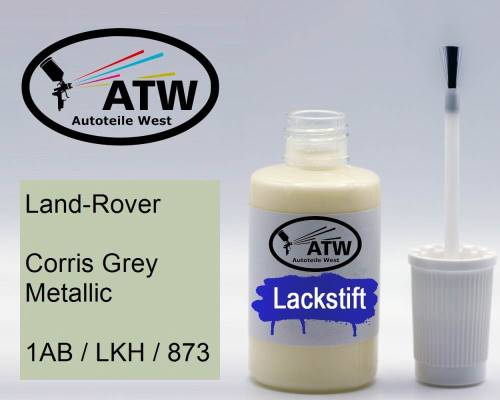 Land-Rover, Corris Grey Metallic, 1AB / LKH / 873: 20ml Lackstift, von ATW Autoteile West.